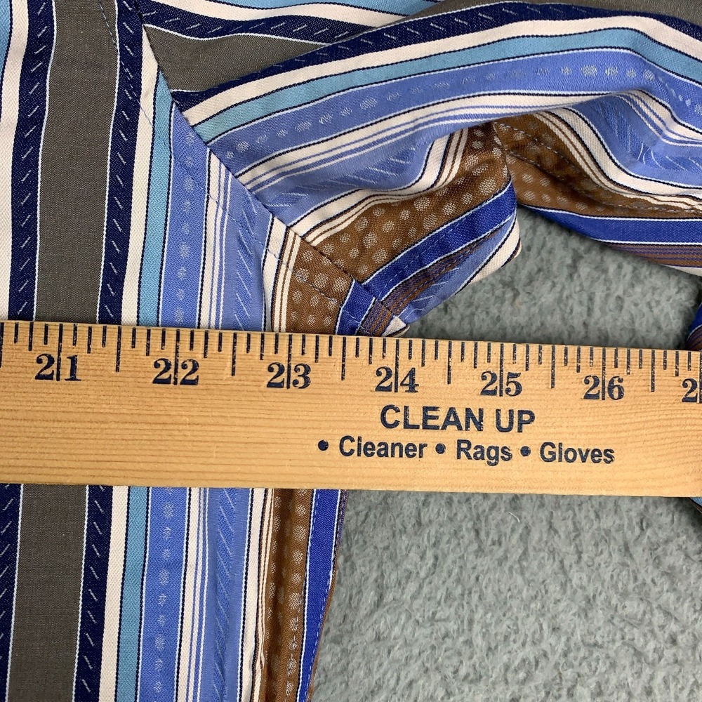 Robert Graham Shirt Mens Large L Multi Striped Button Down Embroidered Flip Cuff - Picture 7 of 9